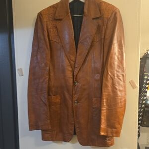 Scully Genuine Lambskin And Ostrich Leather Blazer